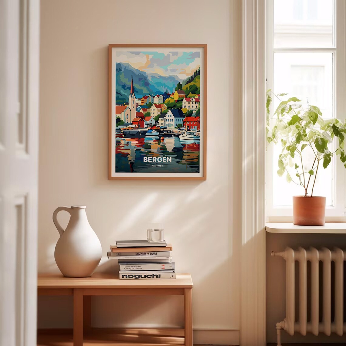 Bergen Norway Harbor Church Spire Fjord Mountains Travel Poster - Image 4