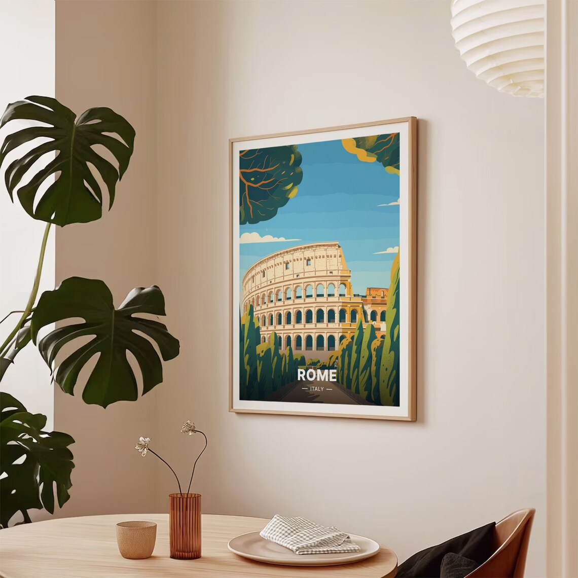 Rome Colosseum Travel Poster, Italy Wall Art - Image 2