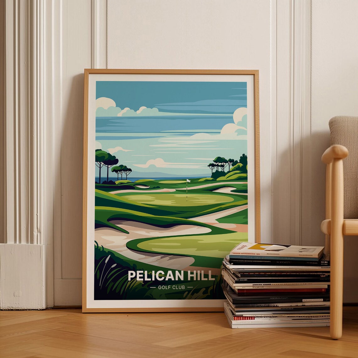 Pelican Hill Golf Club Coastal Ocean View Fairway Travel Poster