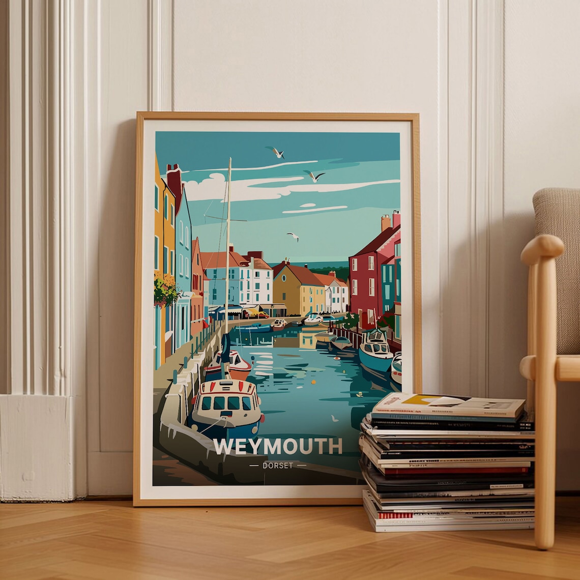 Weymouth Travel Poster, England Coastal City Art