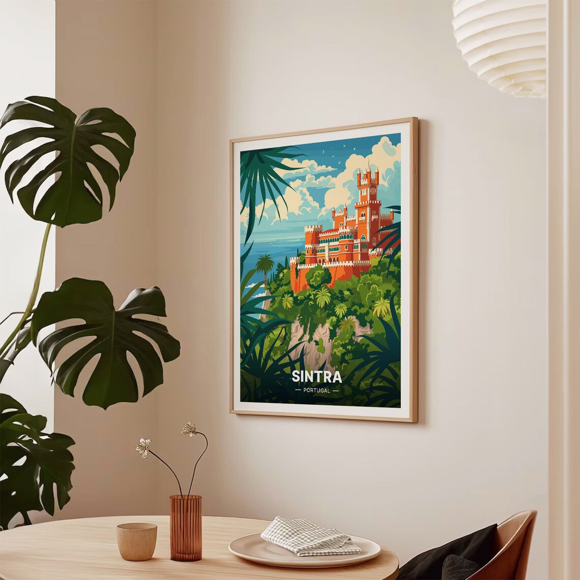 Sintra Portugal Poster Pena Palace Jungle Hilltop Fairytale Art - Image 2