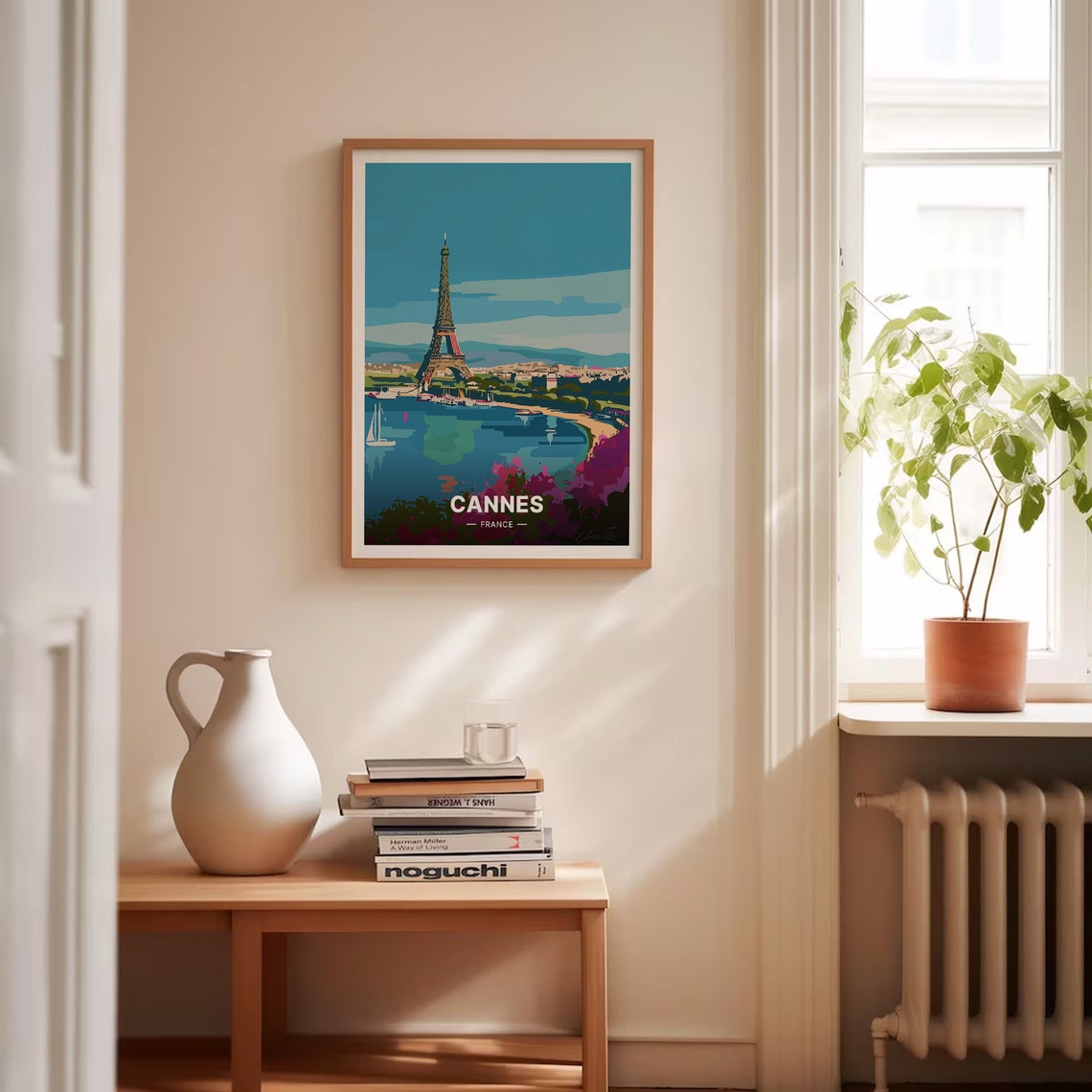Cannes France Eiffel Tower Harbor Sunset Riviera Travel Poster - Image 4