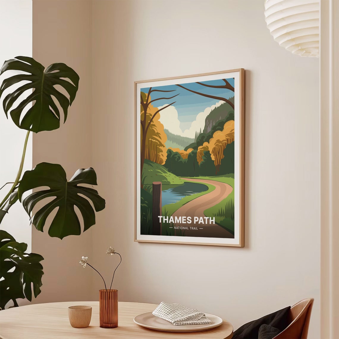 Thames Path National Trail Riverside Walk Vintage Travel Poster - Image 2