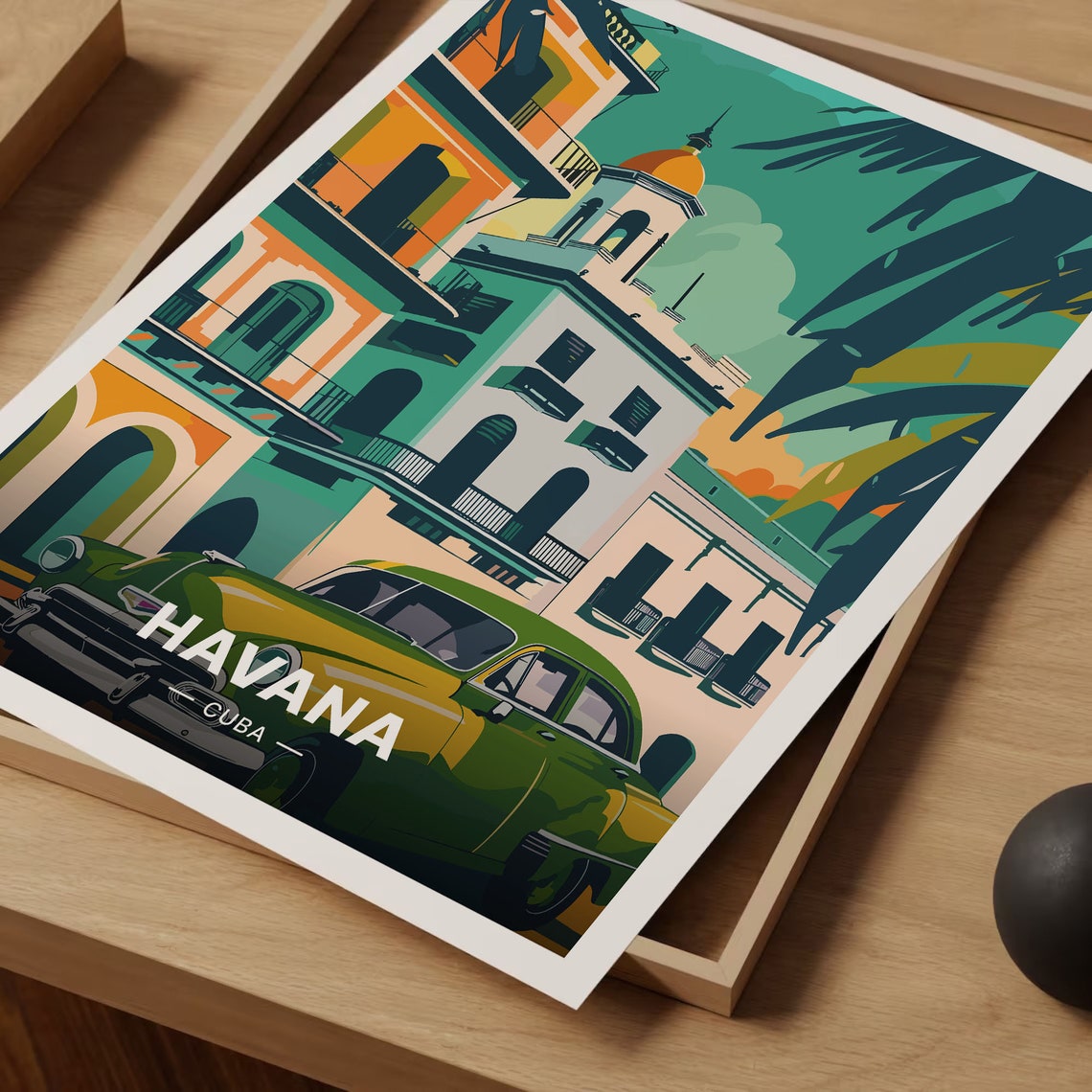 Havana Cuba Classic Car Colonial Street Vintage Travel Poster - Image 3