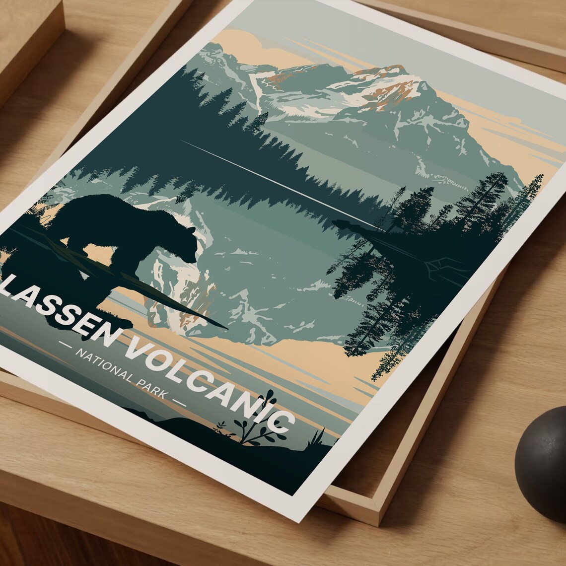 Lassen Volcanic National Park Bear Travel Poster - Image 3