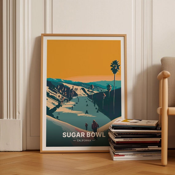 Sierra Nevada Ski Destinations Poster California Travel Lake Tahoe Mammoth Wall Art Heavenly Steamboat Decor C20 1632