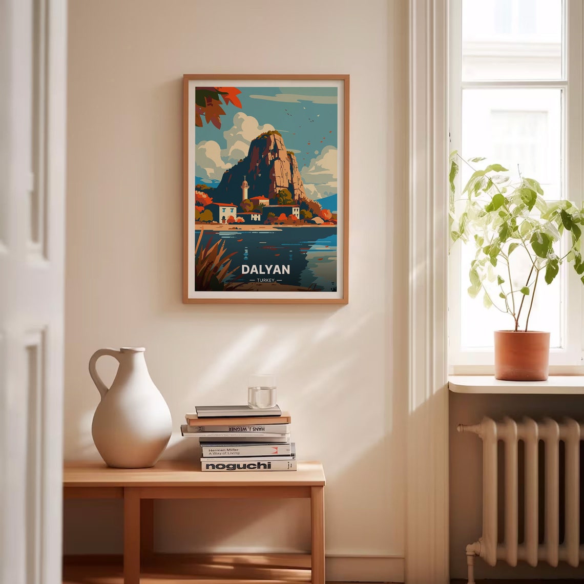Dalyan Turkey Rock Cliff Waterfront Houses Coast Vintage Travel Poster - Image 4