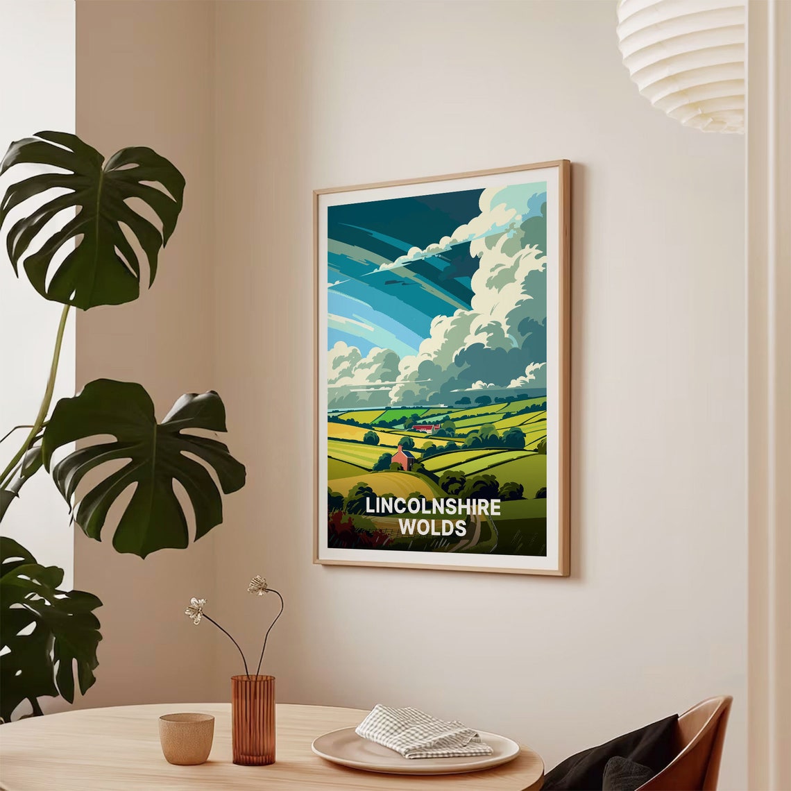 Lincolnshire Wolds England Rolling Farmland Red Barn Dramatic Sky Poster - Image 2