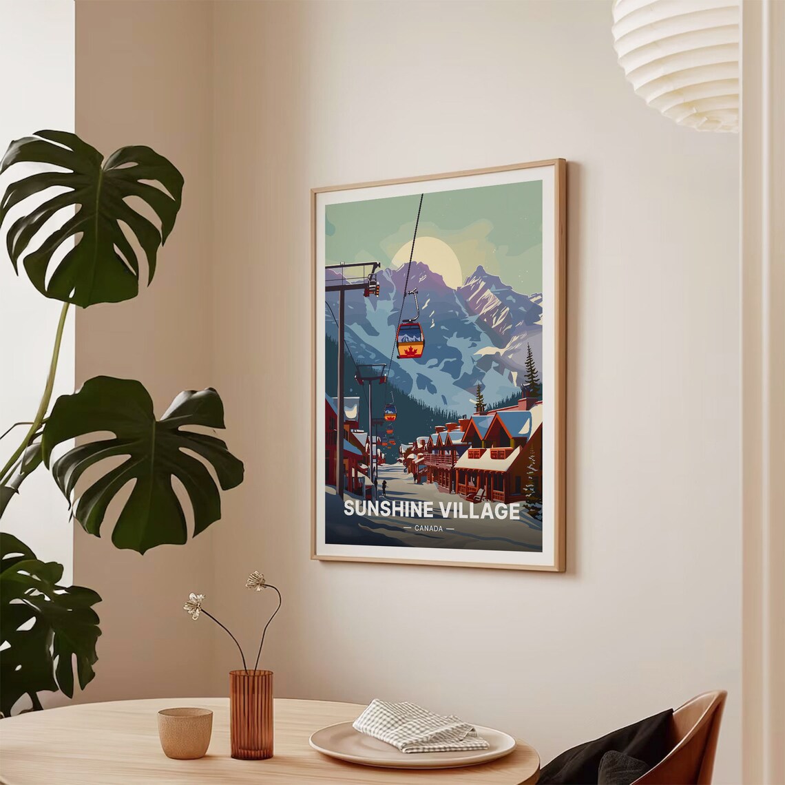 Banff National Park Travel Poster, Alberta Ski Art - Image 2