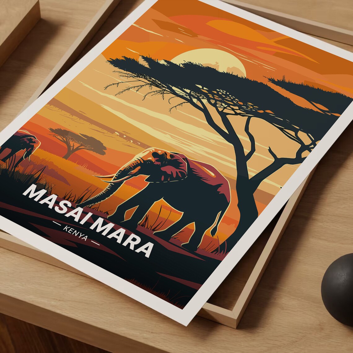 Masai Mara National Park Kenya Safari Travel Poster - Image 3