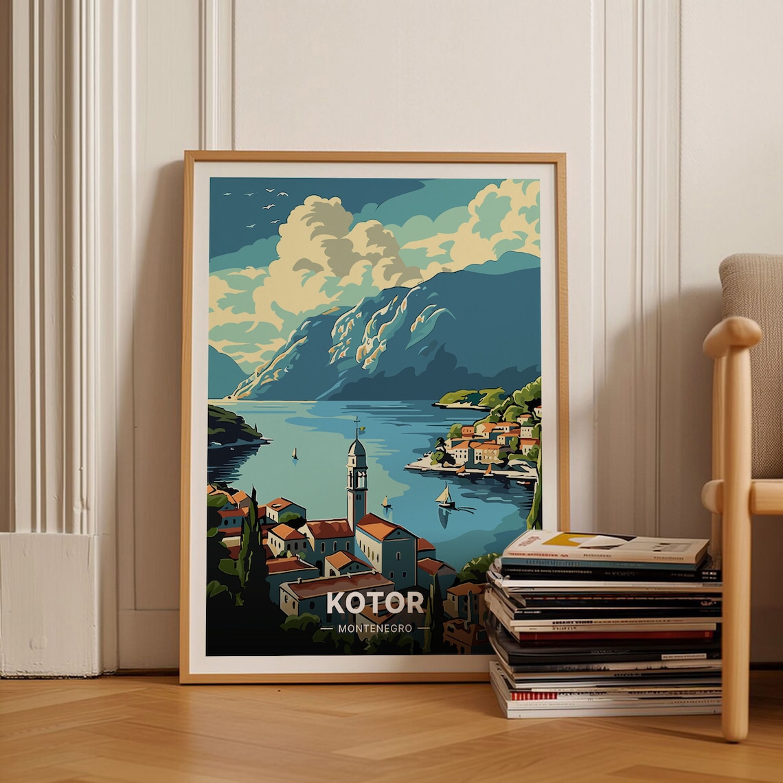Kotor Montenegro Travel Poster, Scenic Travel Poster