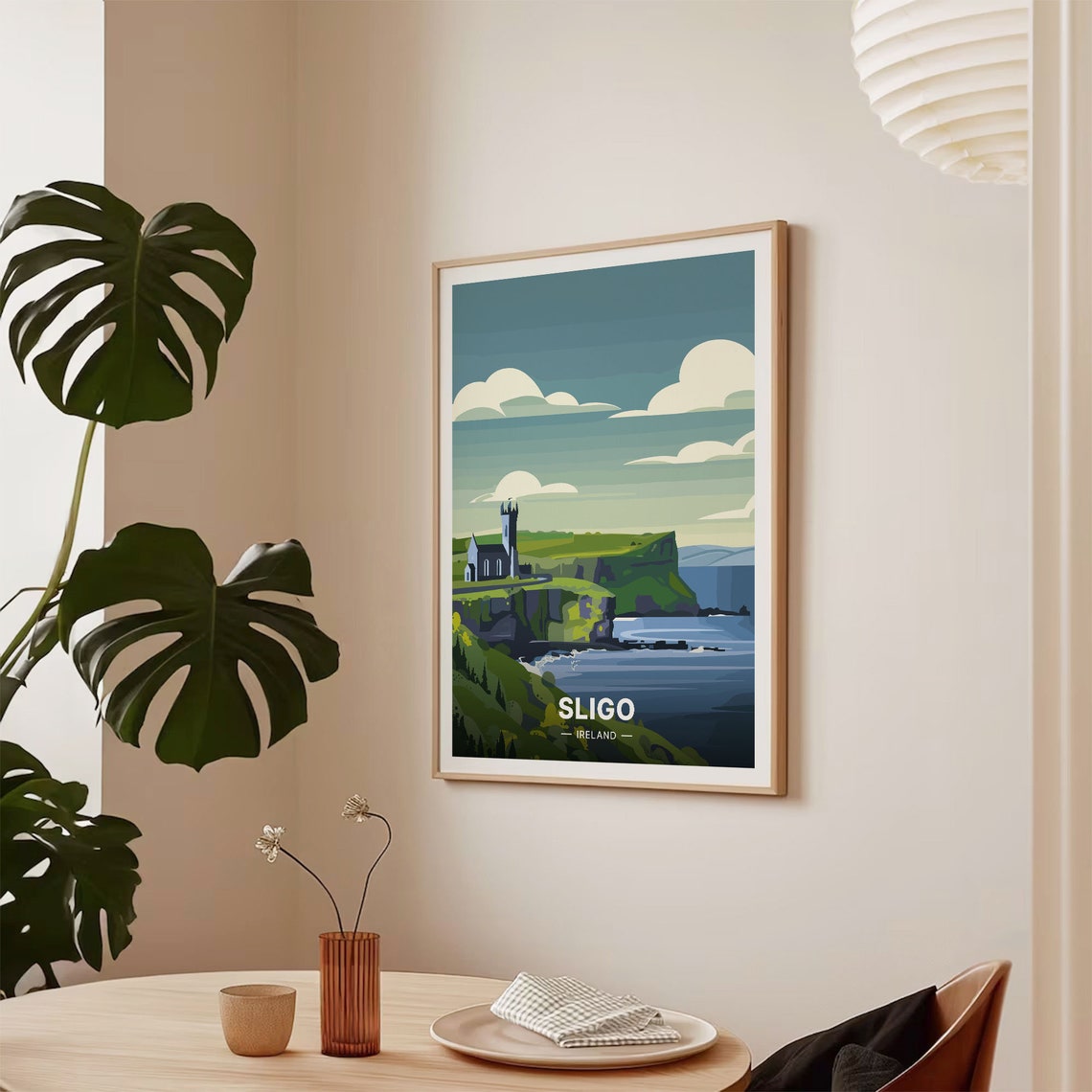 Sligo Ireland Poster Sea Cliffs Church Coastal Landscape Art - Image 2