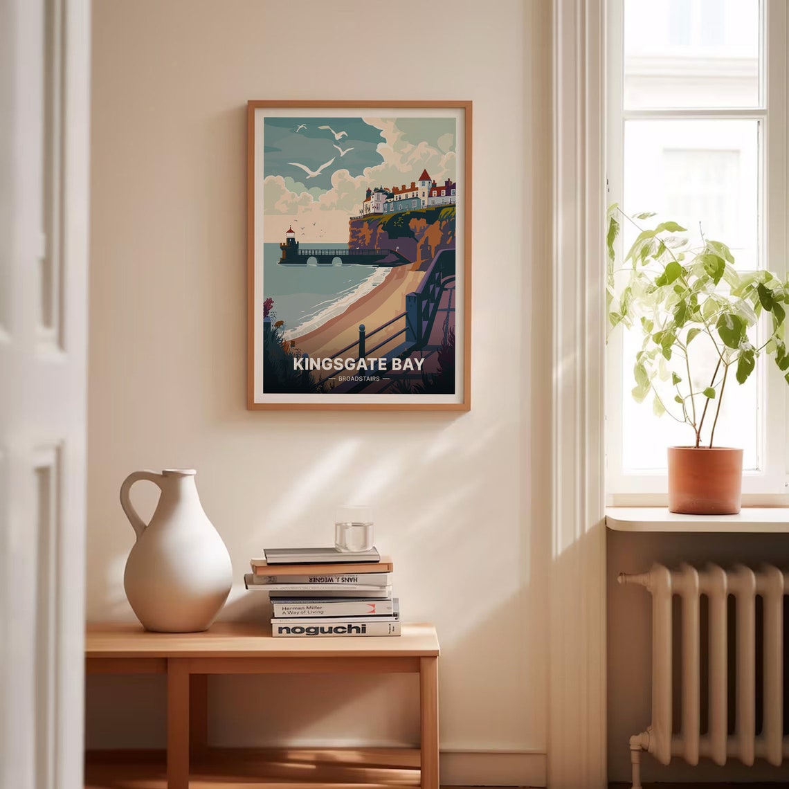 Kingsgate Bay Broadstairs Kent Pier Cliff Beach Vintage Poster - Image 4