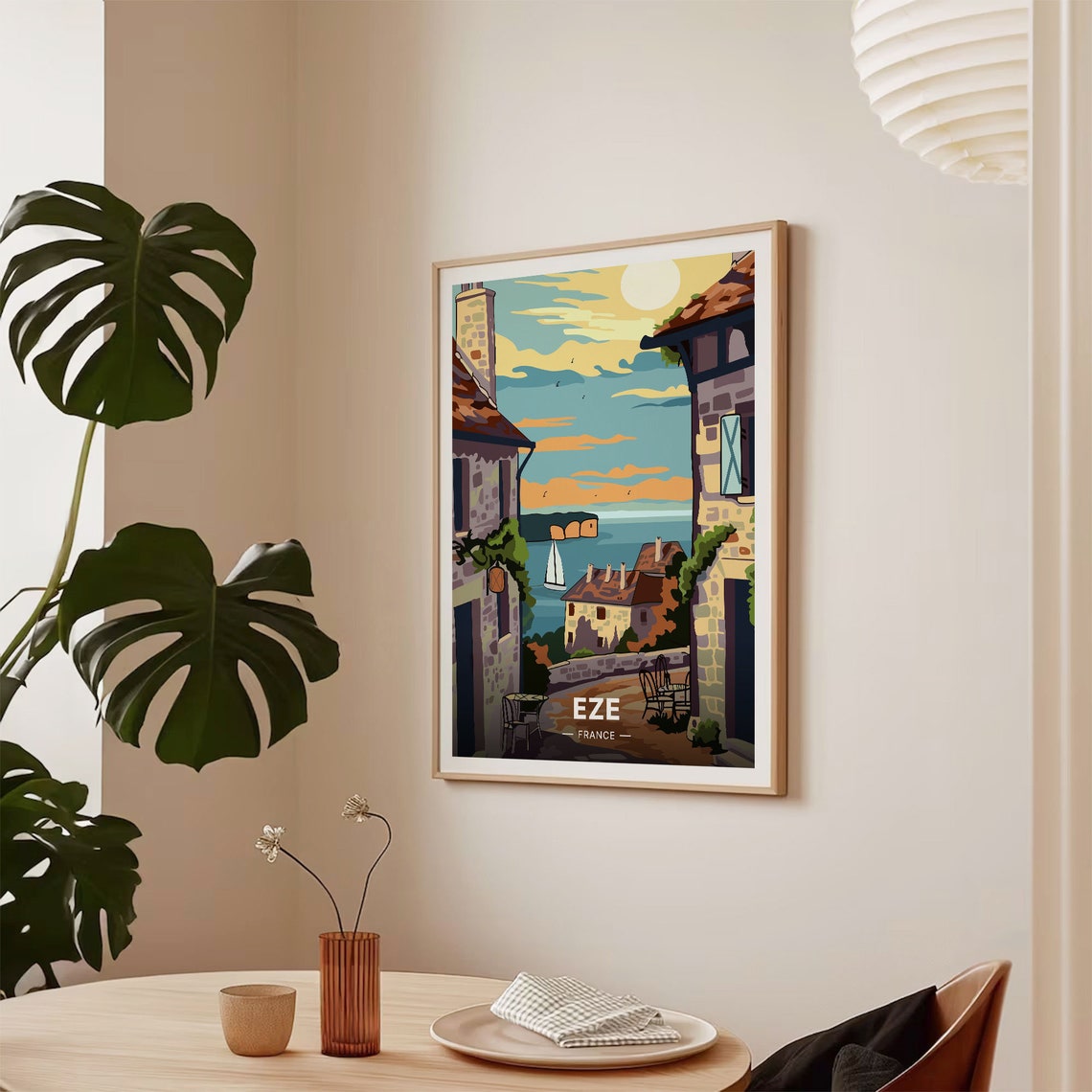 Eze Village Poster South Of France Travel Art Cte Dazur Landscape French Riviera Wall Decor Unique Gift Idea C20 1097 - Image 2