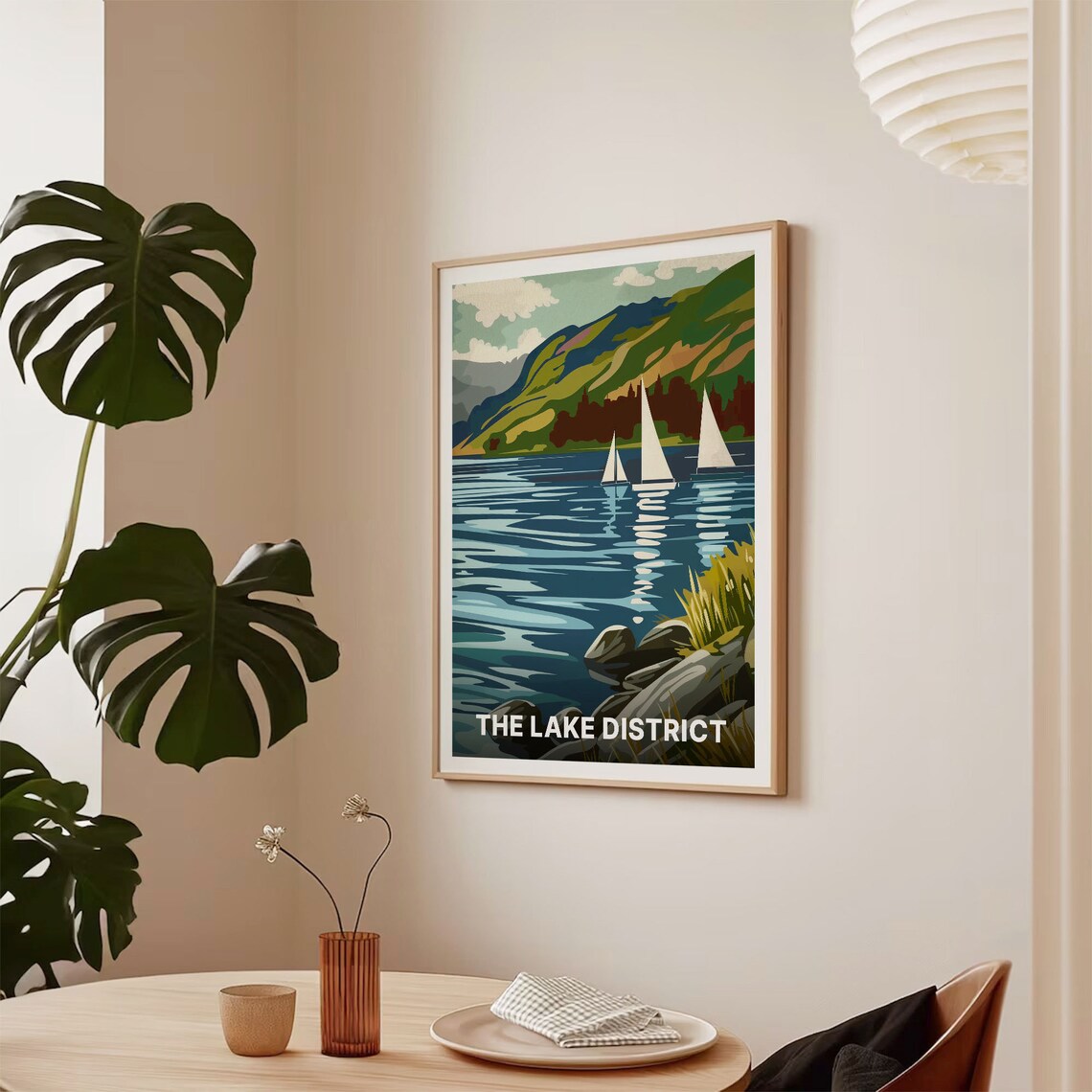 The Lake District Sailing Boats Fell Hills England Travel Poster - Image 2