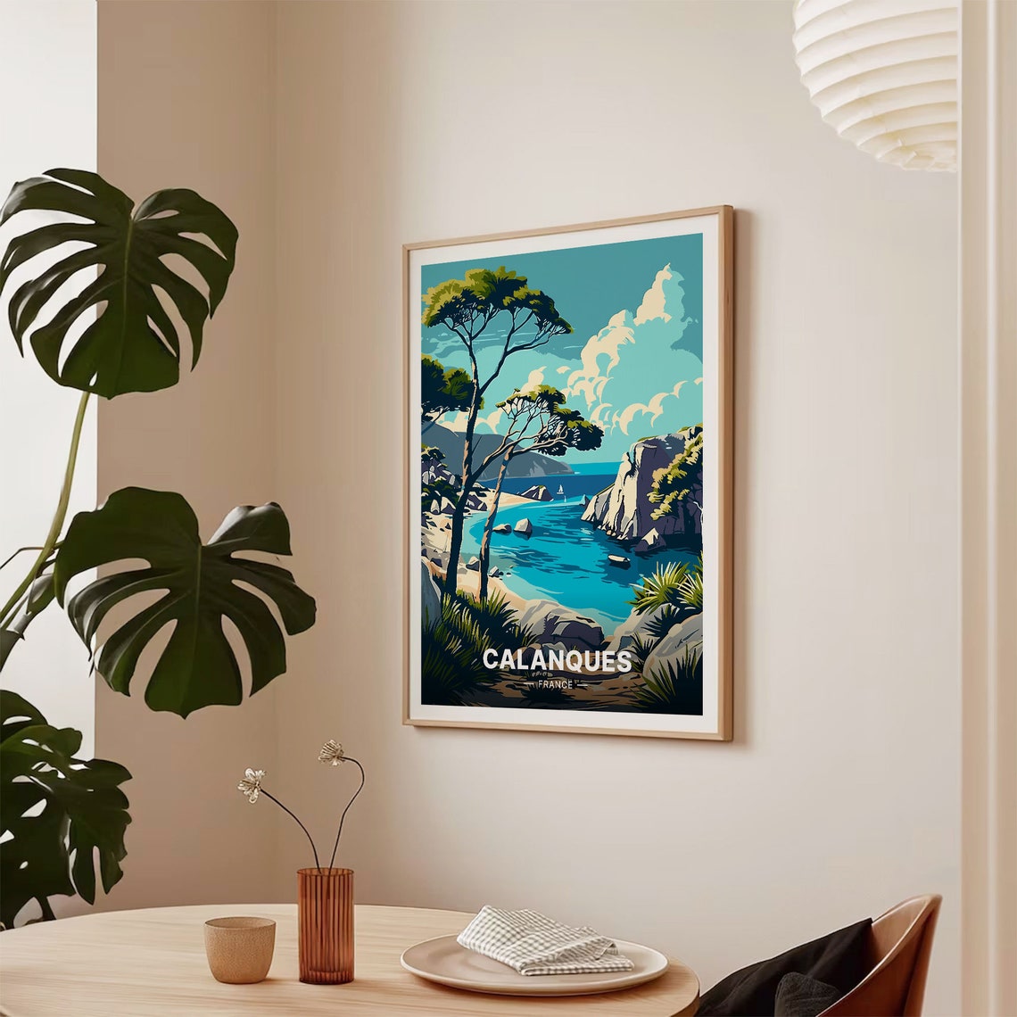 Calanques France Turquoise Cove Pine Cliffs Coast Travel Poster - Image 2