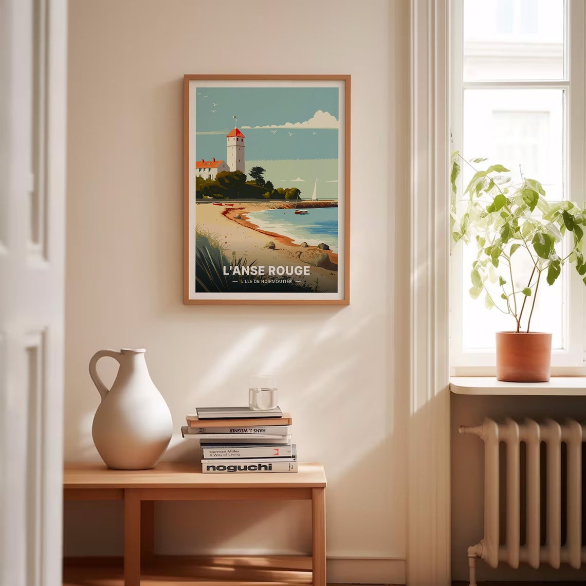 L'Anse Rouge Noirmoutier Island Lighthouse Beach Vintage Travel Poster - Image 4