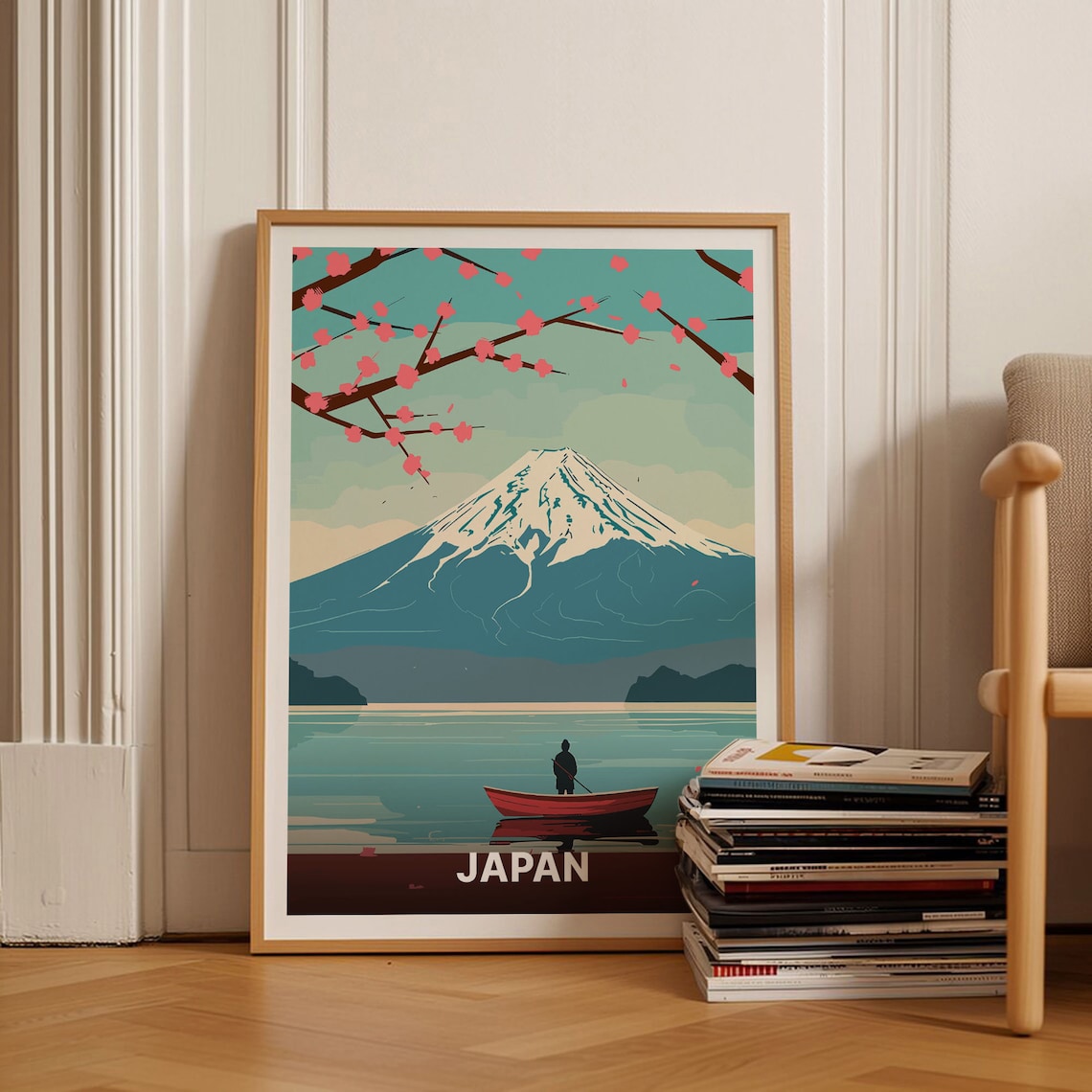 Mount Fuji Japan Travel Poster, Asia-Inspired Decor
