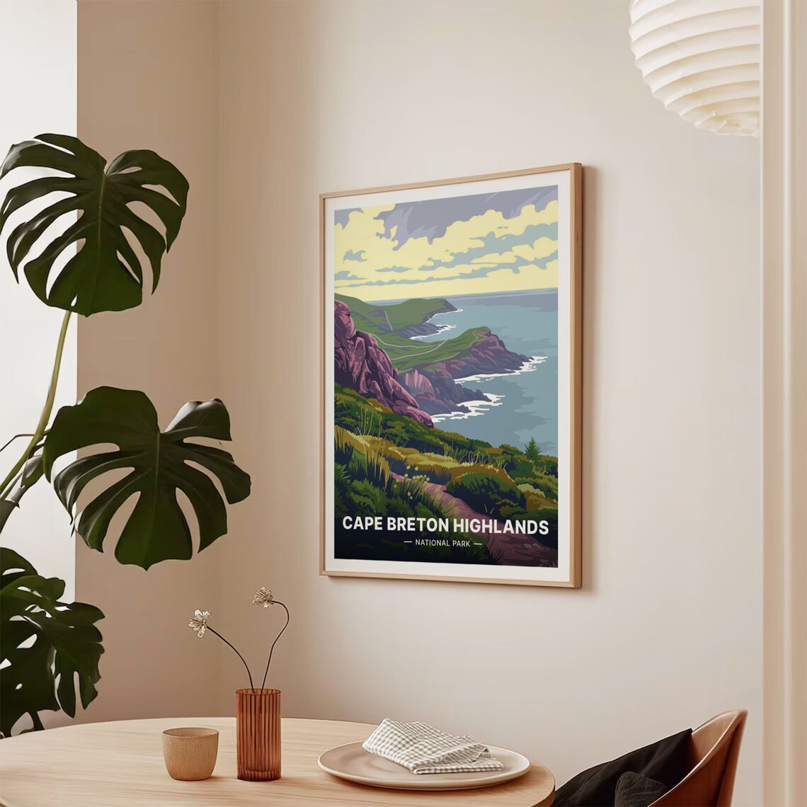 Cape Breton Highlands Retro Travel Poster, Nova Scotia - Image 2