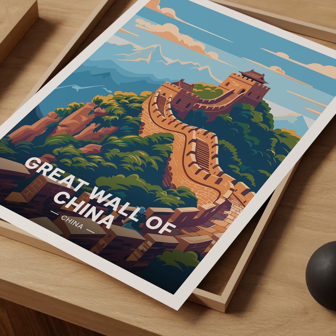 Great Wall Of China Mountain Watchtowers Landmark Travel Poster Art - Image 3