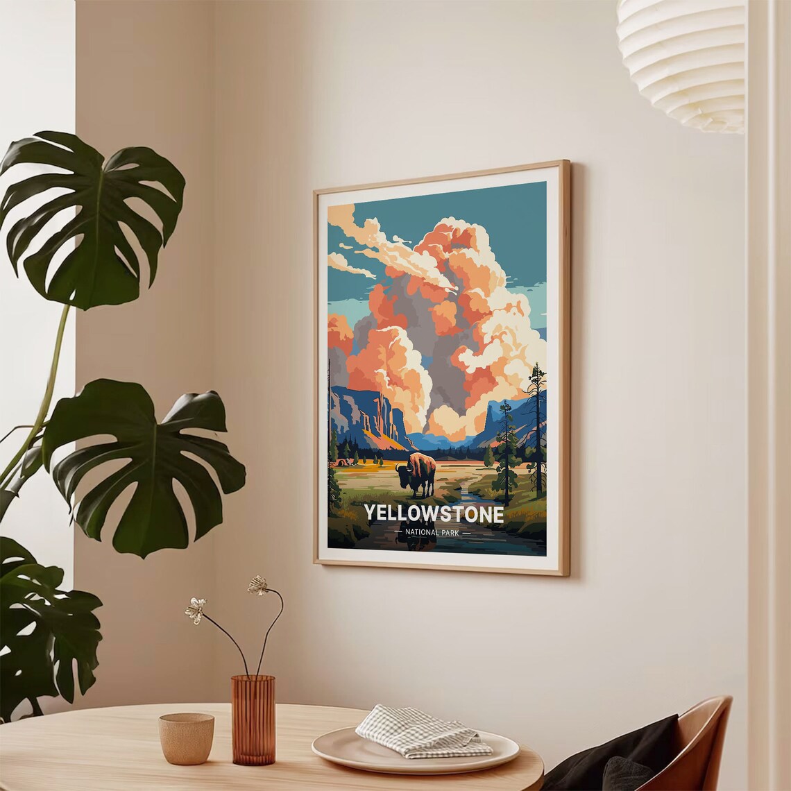 Yellowstone National Park Travel Poster, Scenic Wyoming - Image 2