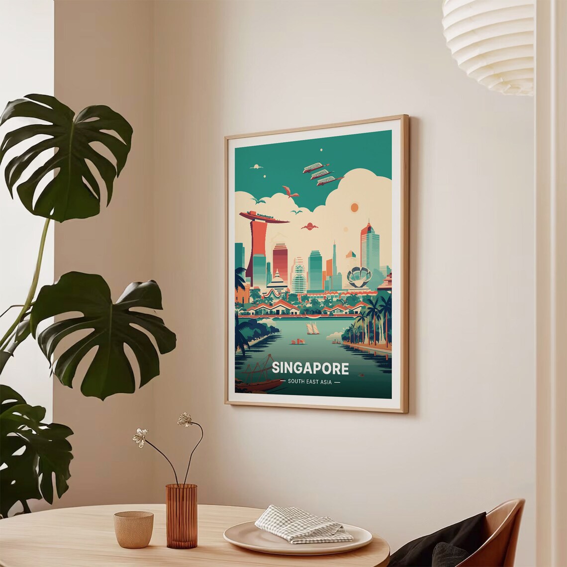 Singapore Travel Poster, Vibrant Cityscape Art Print - Image 2