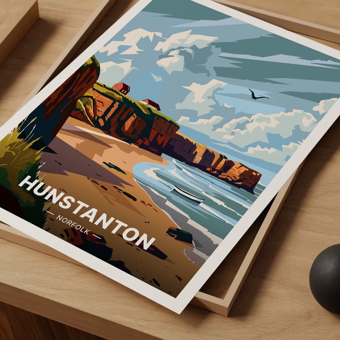 Hunstanton Norfolk Red Cliffs Sandy Beach Coastal Walk Poster - Image 3