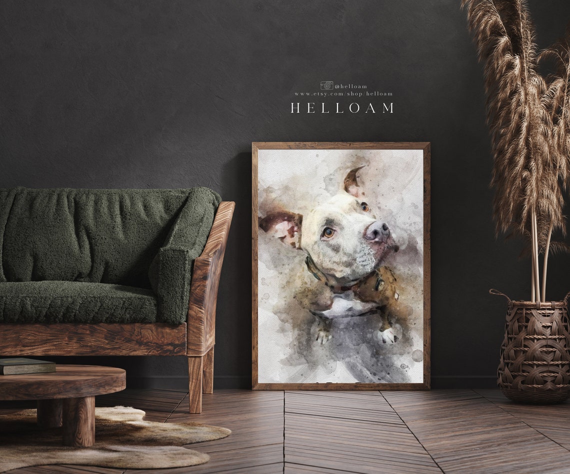 Custom Watercolor Corgi Dog Portrait Framed Painting Pet Art Poster - Image 4