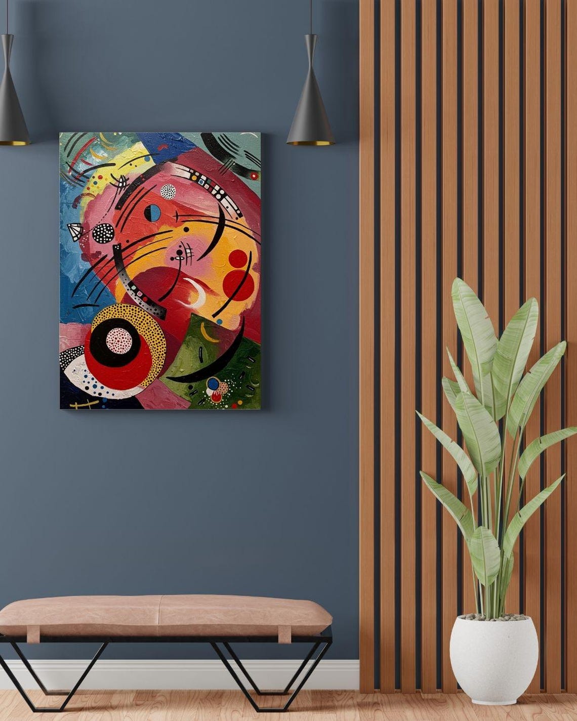 Bold Abstract Circles Arcs And Curves Colorful Modern Poster - Image 3
