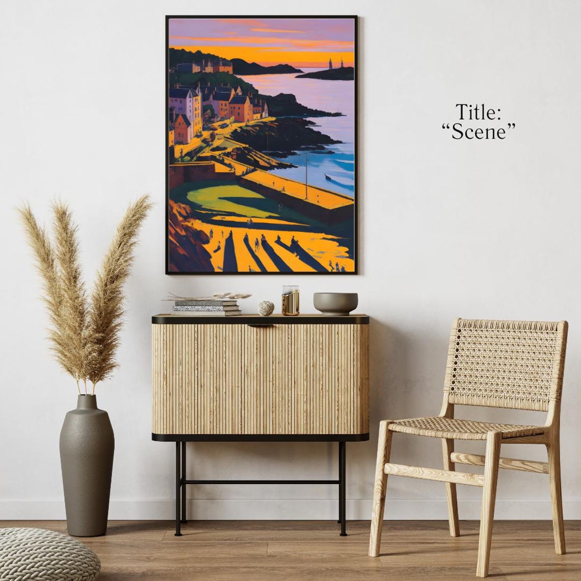 Charming Coastal Harbor Town At Sunset In Warm Colors Travel Poster - Image 3
