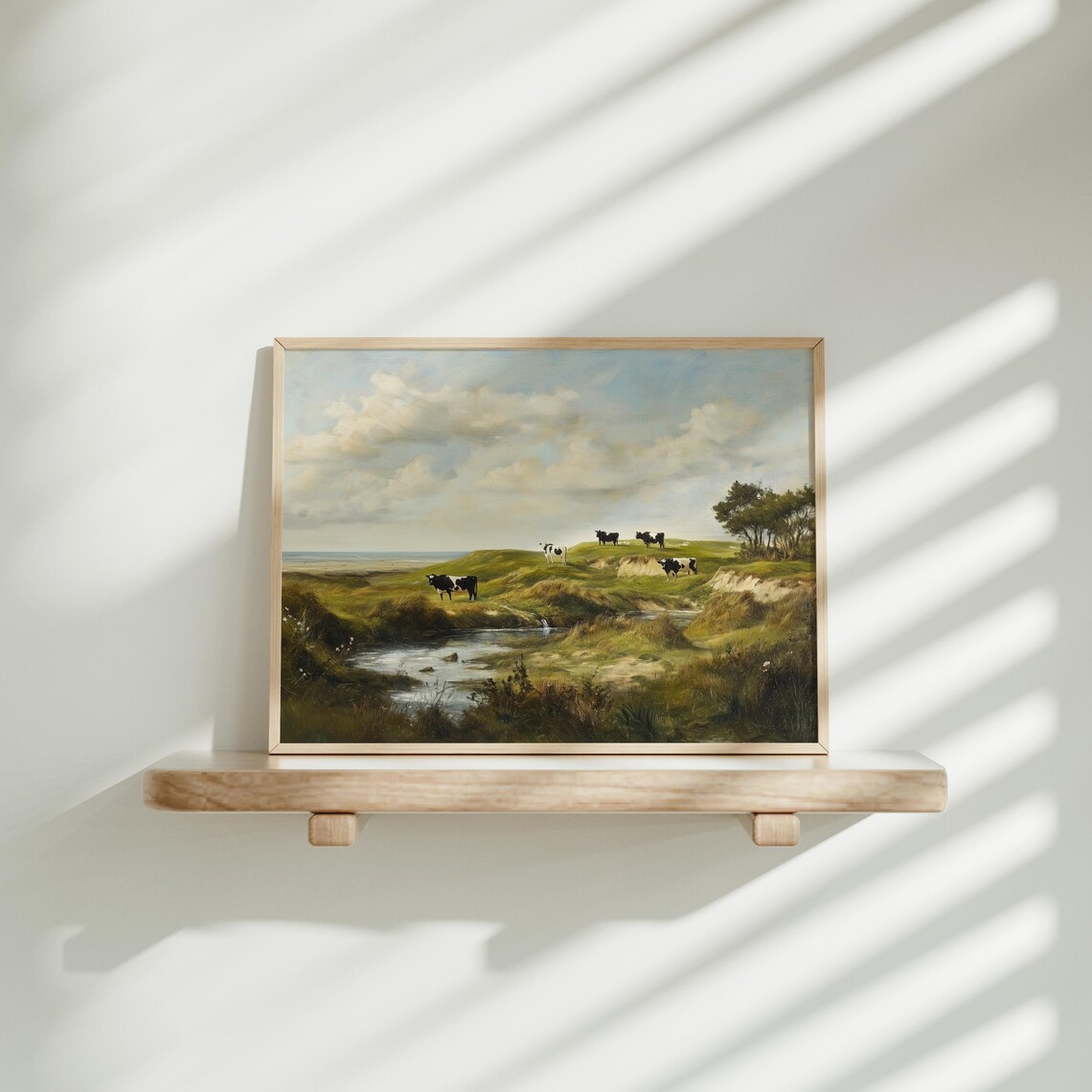 Cows Grazing in Pasture Vintage Rural Countryside Art Poster - Image 4