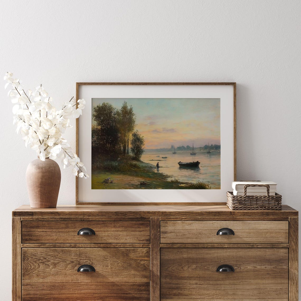Sunset Harbor Boats Romantic Vintage Seascape Nautical Art Poster - Image 3