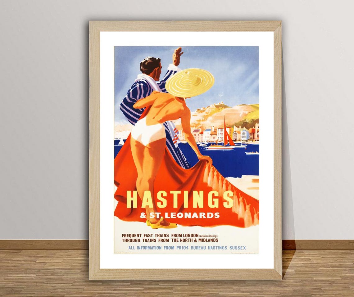 Hastings St Leonards England Seaside Railway Vintage Travel Poster - Image 3