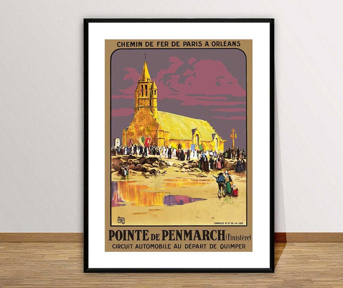 Pointe de Penmarch Finistere Brittany Vintage Coastal Poster - Image 2