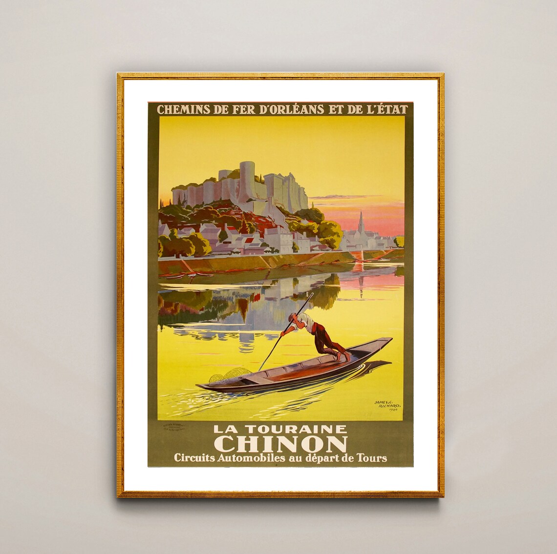 La Touraine Chinon Circuit Automobiles Vintage Travel Poster - Image 2