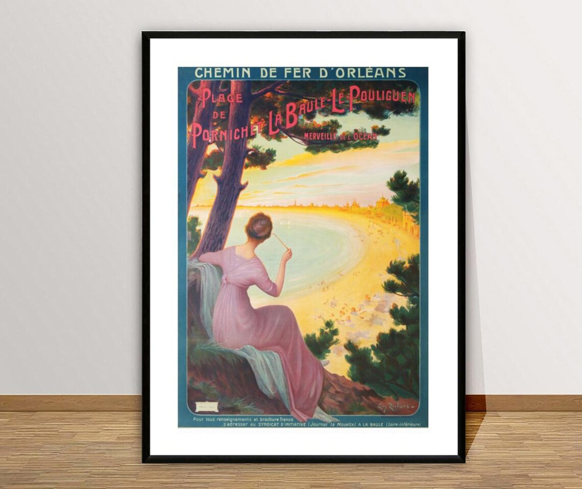 Pornichet La Baule Le Pouliguen Brittany Beach Vintage Travel Poster - Image 2