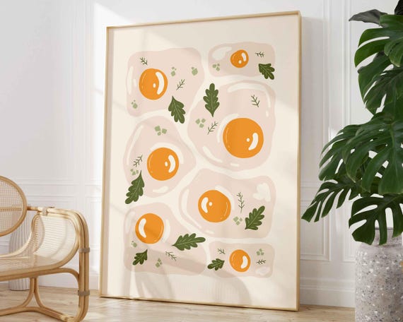 Matisse Minimalist Style Egg Print Abstract Mid Century Fruit Poster Chef Cooks Gift Kitchen Decor Modern Food Illustration Wall Art