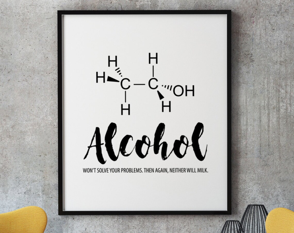 Alcohol Humor Kitchen Bar Sign Art Print