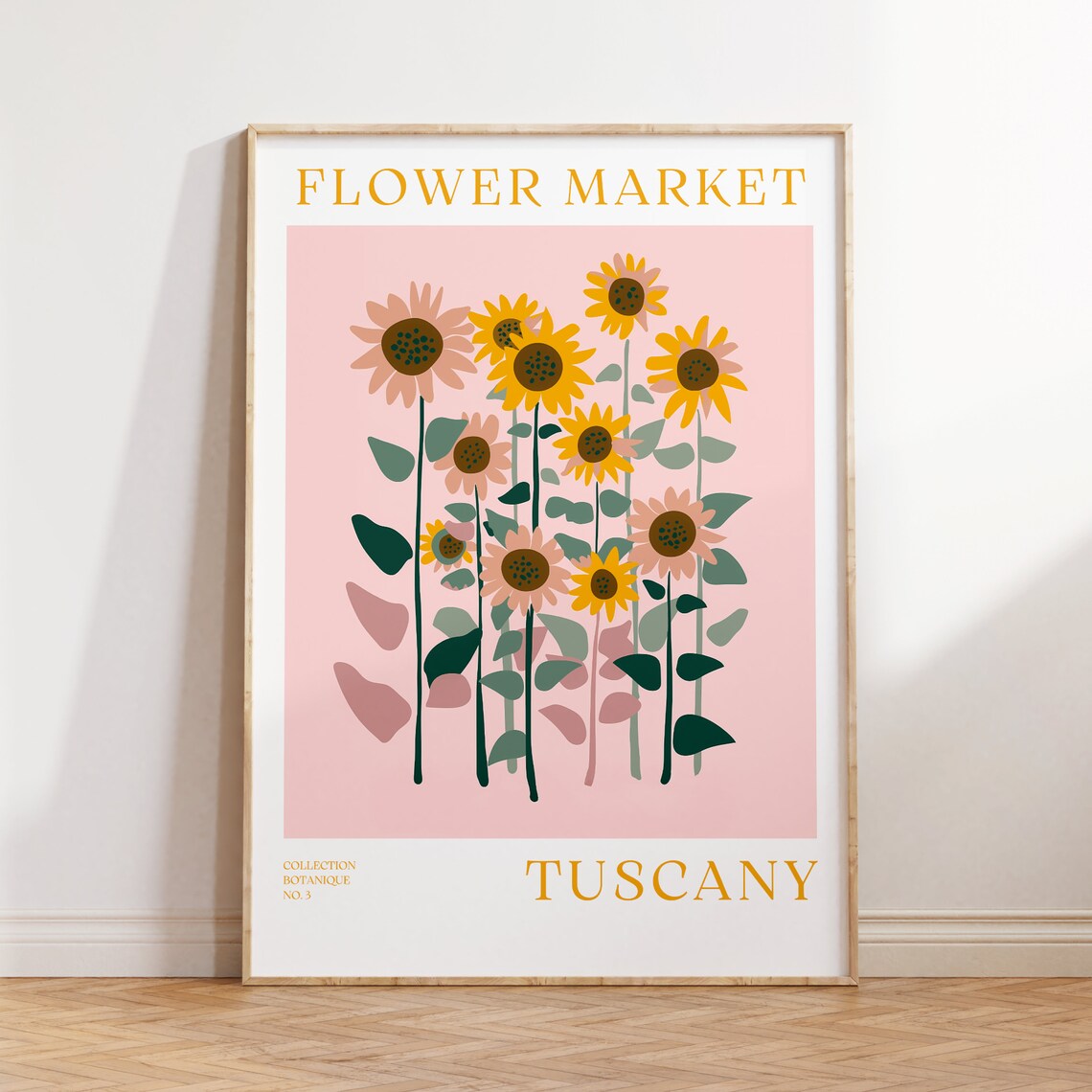 Tuscany Flower Market Sunflowers Retro Botanical Collection Art Poster