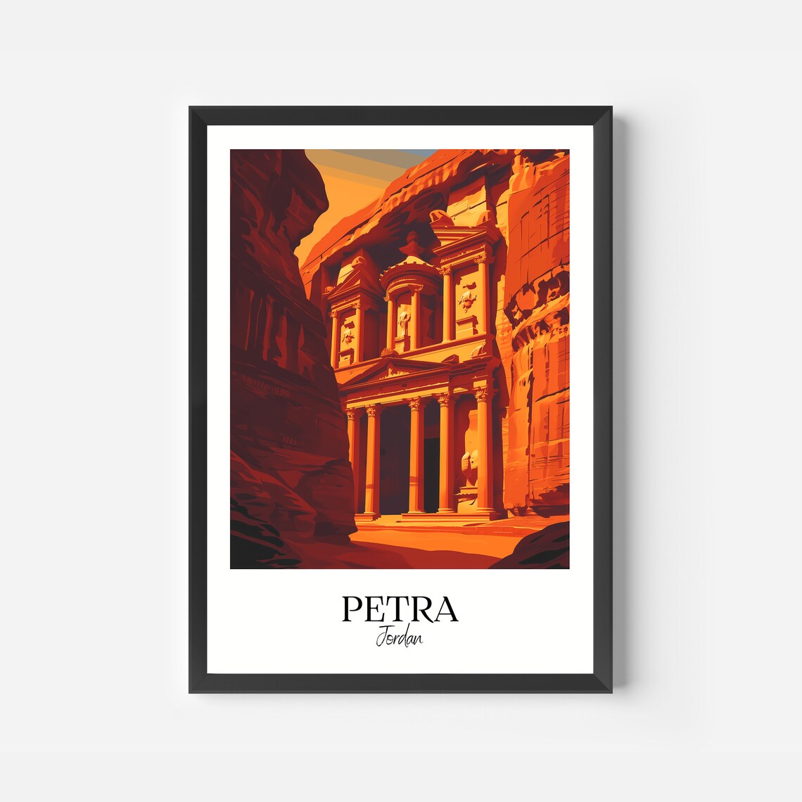 Petra Jordan Ancient Treasury Rose Red Rock Canyon Travel Poster - Image 2