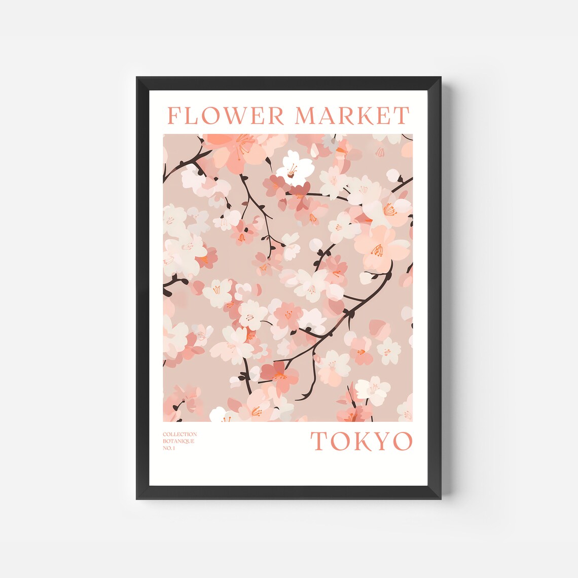 Tokyo Japan Cherry Blossom Flower Market Botanical Art Poster - Image 2