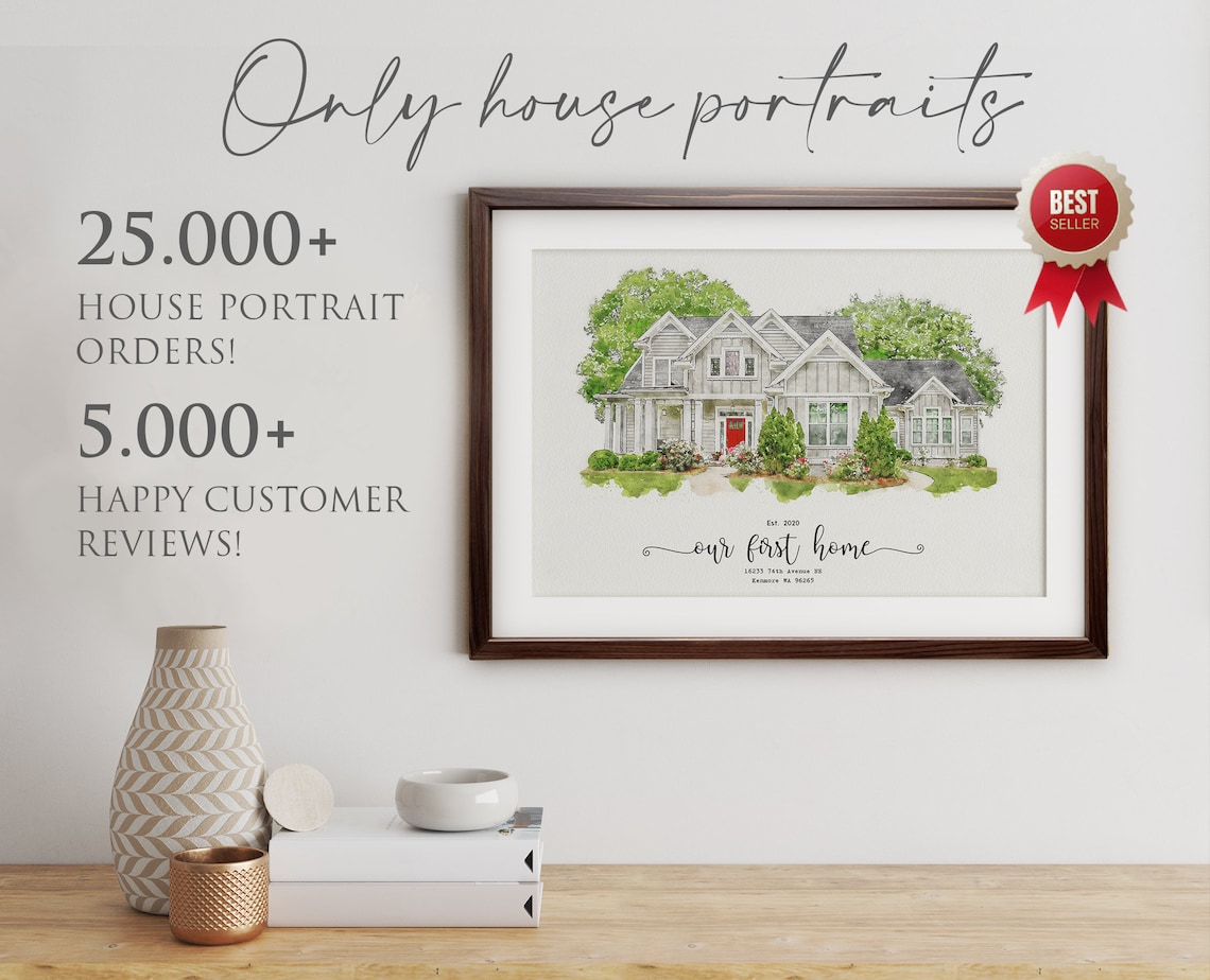 Custom Watercolor House Portrait, Closing Gift Art Print - Image 2