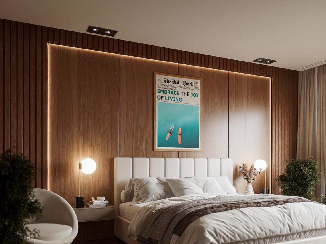 Embrace The Joy Of Living Newspaper Print, Girl Dorm Room - Image 2