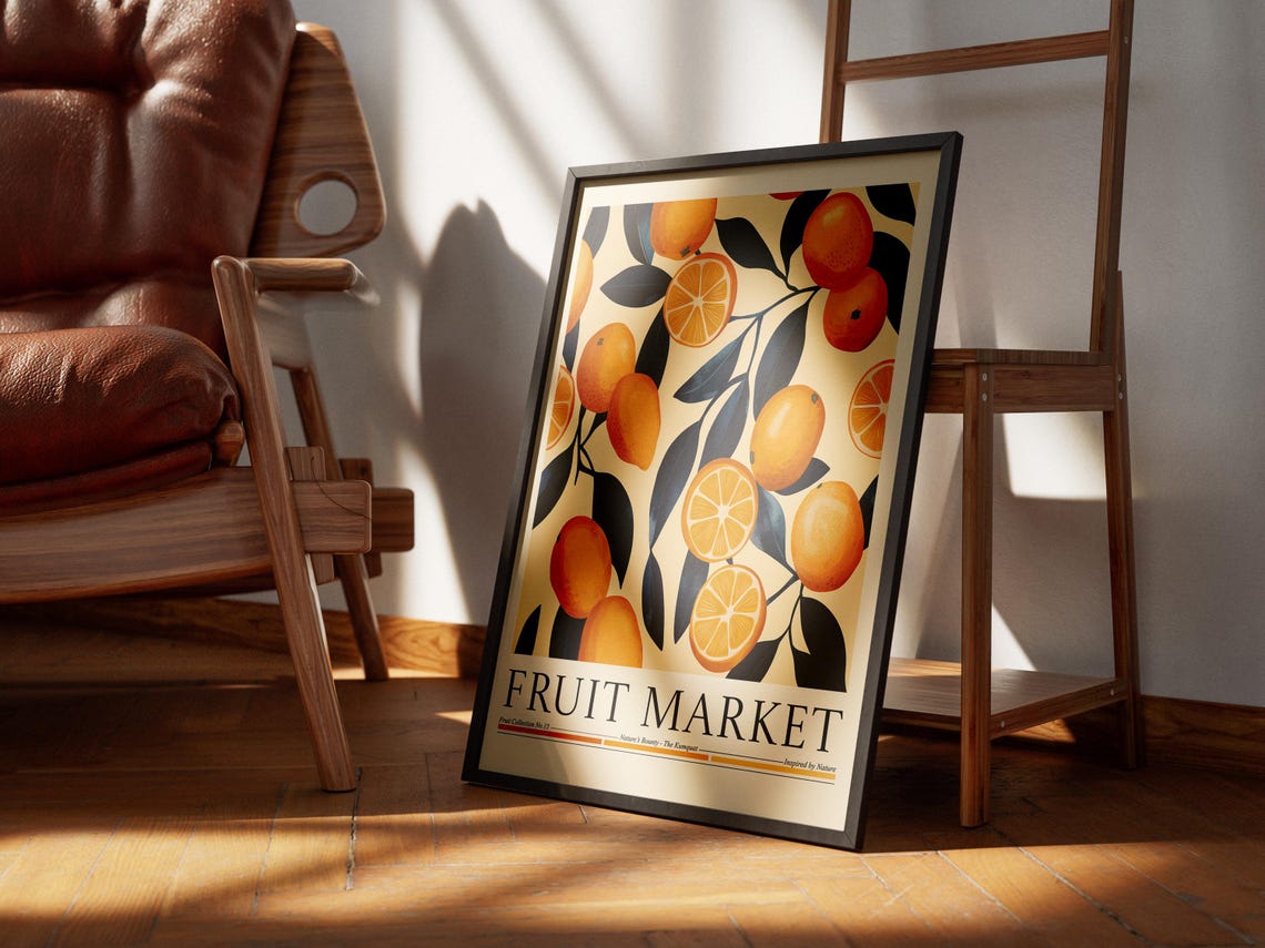 Kumquat Fruit Market, Kitchen Wall Art Print - Image 5