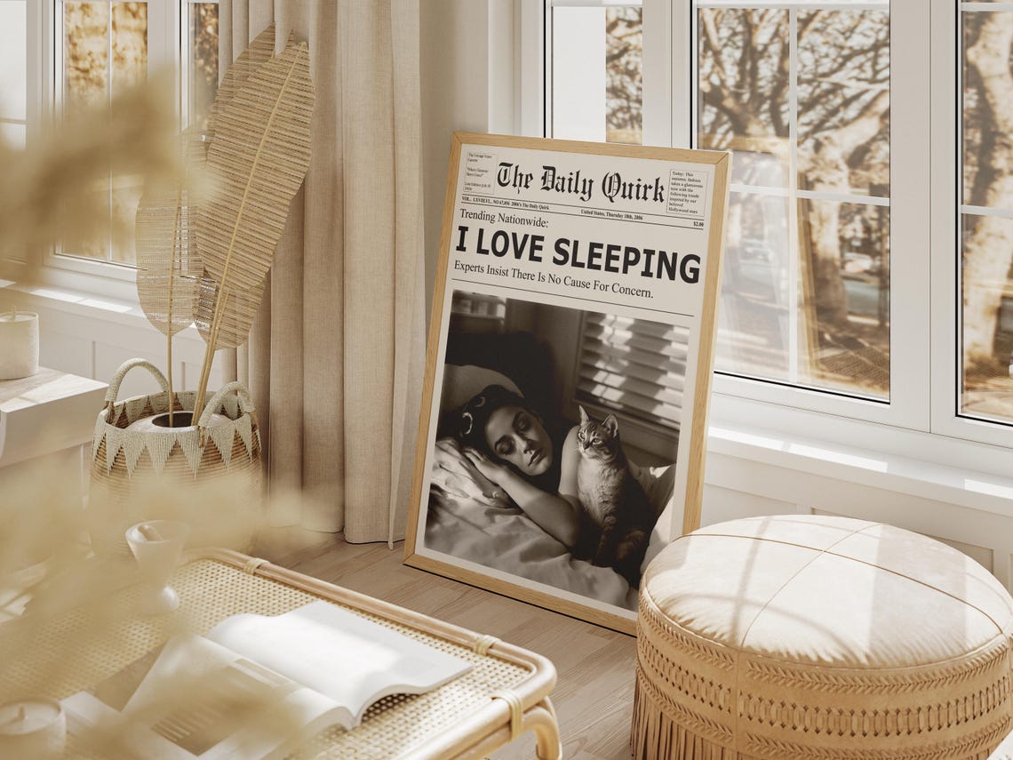 Woman Sleeping, Vintage Newspaper-Inspired Poster - Image 3