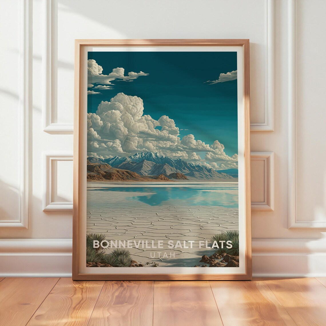 Bonneville Salt Flats Vintage Travel Poster