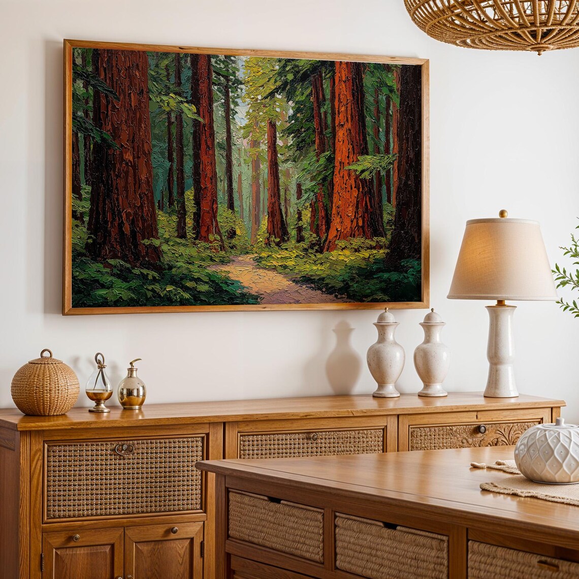 Redwood National Park Oil Painting Landscape Poster
