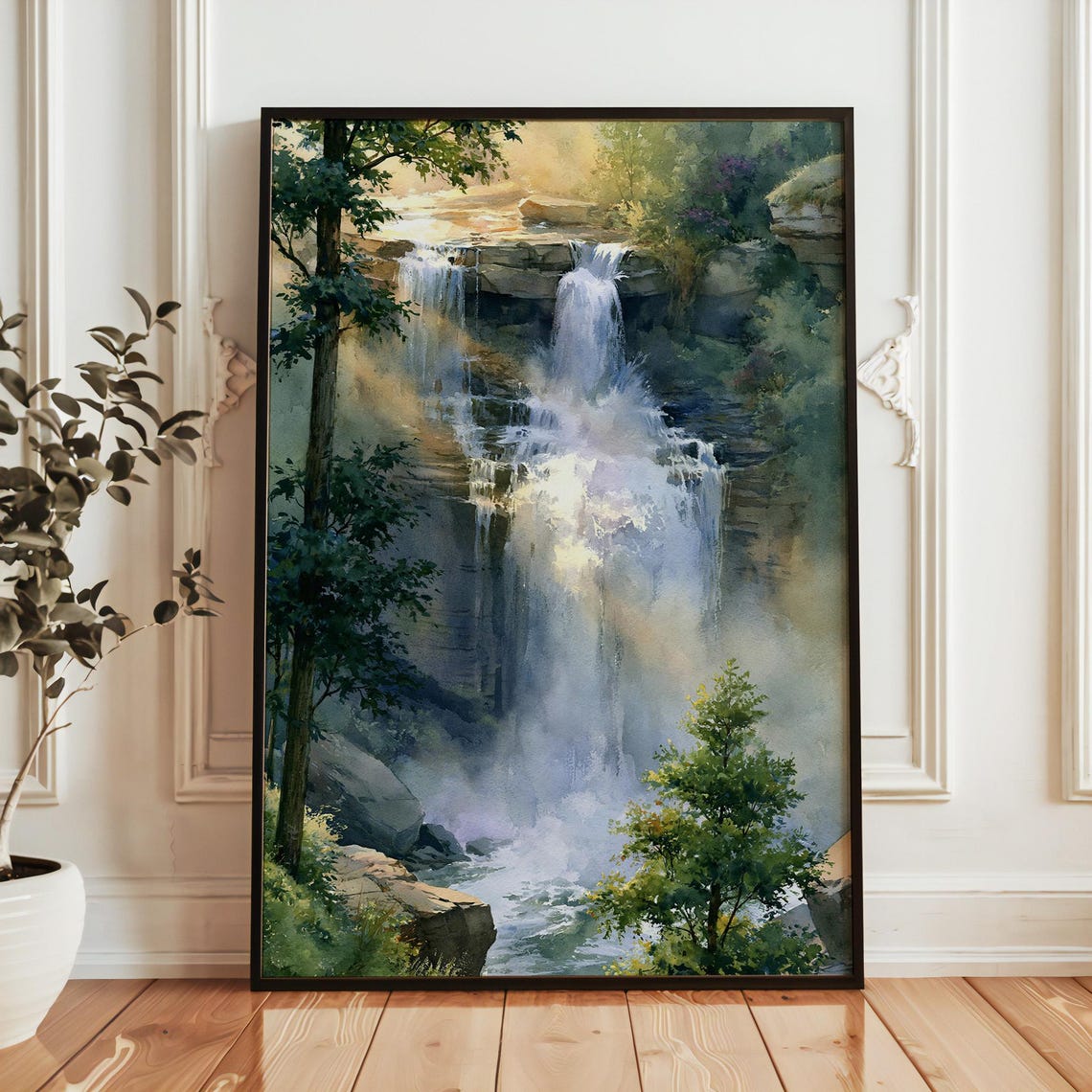 Cuyahoga Valley National Park Forest Waterfall Watercolor Poster