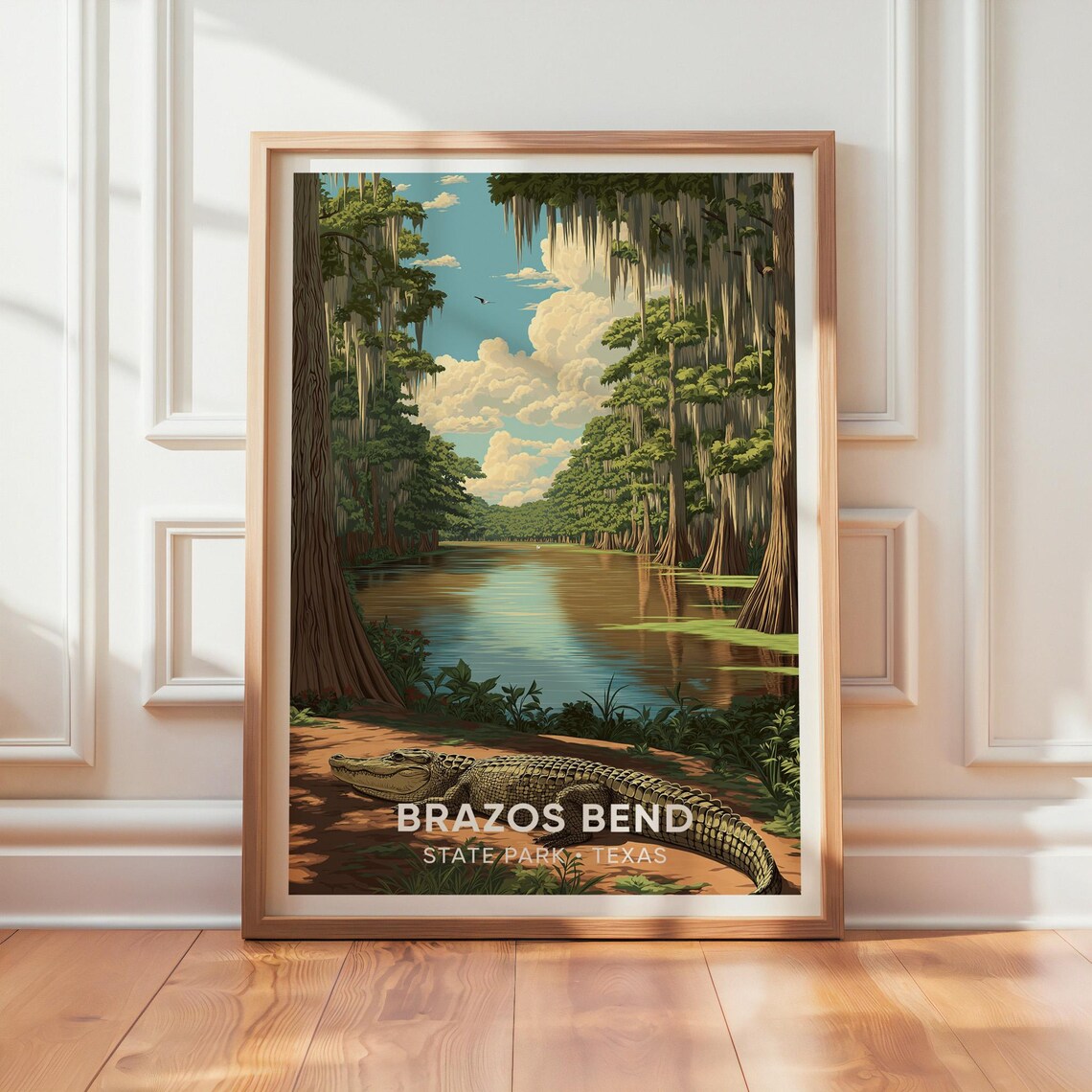 Brazos Bend State Park Vintage Texas Travel Poster