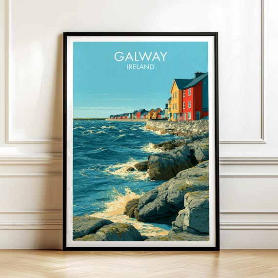 Galway Ireland Vintage Travel Poster